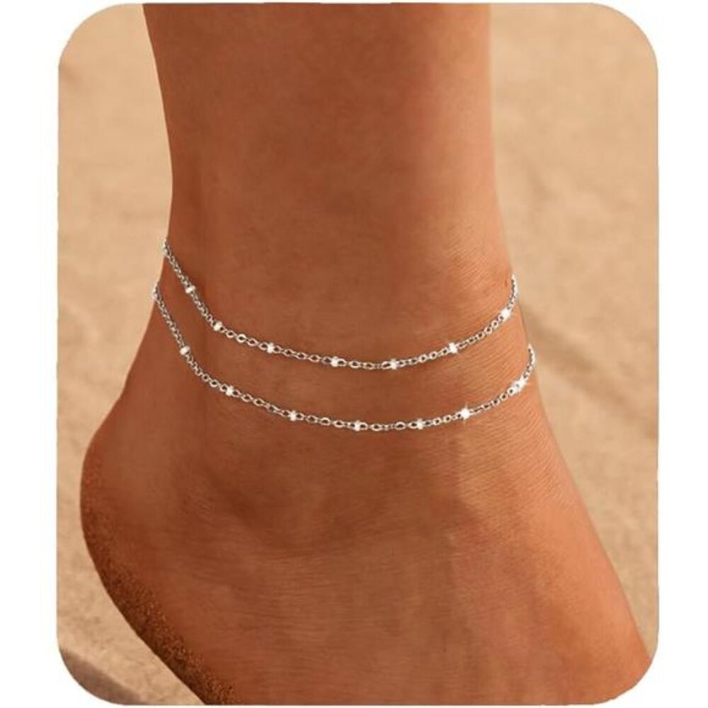 Nanafast Ankle Bracelets for Women, 14k Gold Plated Ankle Bracelet for Women